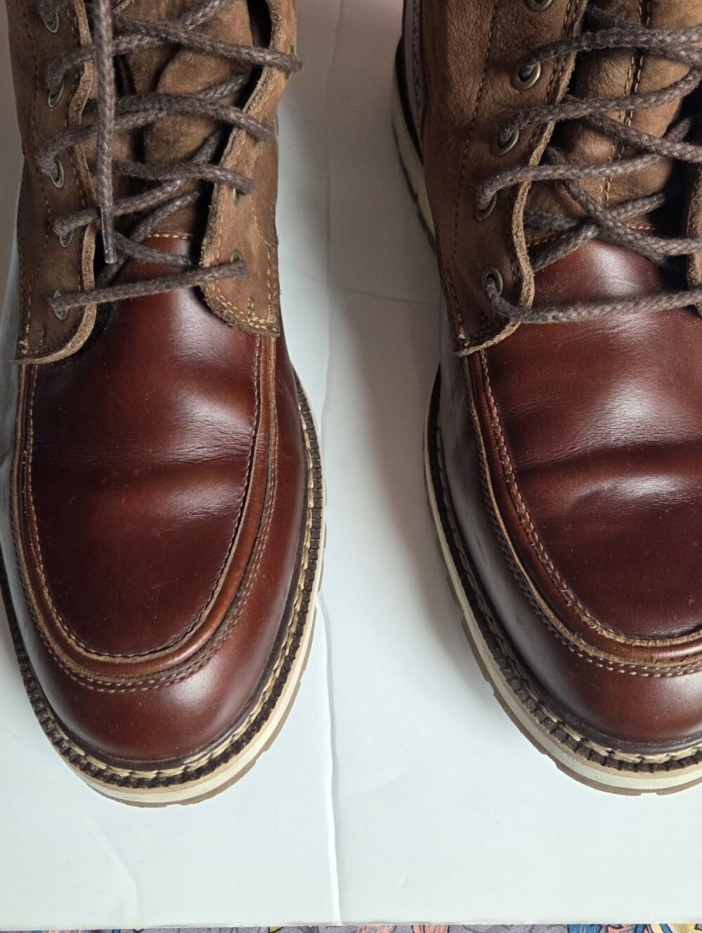 Timberland Men's Britton Hill Moc Toe Brown Lace-up Boots Size 10 - Picture 2 of 8